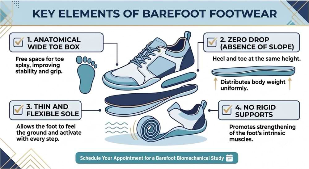 Key features of barefoot footwear anatomy